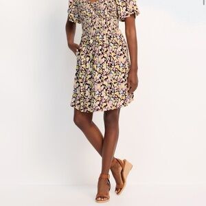 Market & Spruce Floral Mini Dress in Pink and Yellow